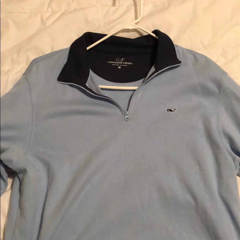 Vineyard Vines baby blue quarter zip